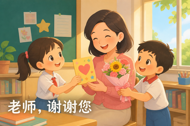 小五华文第十三课 老师谢谢您 识写词语